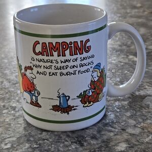 Vintage Hallmark Camping MUGA, funny With Bears And Tent By SHOEBOX